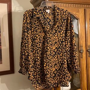 Black and orange blouse